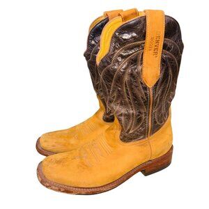 Denver Men Square Toe Tan Brown 6.5 EE Wide Cowboy Western Boot Casual Work